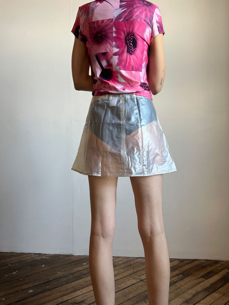 Vintage 1980's - Early 2000's Clear Plastic Polyvinyl Skirt, Rave, 1990's Pepe London