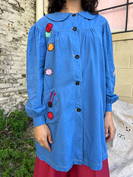 Vintage 1940's Painter Palette Cotton Smock