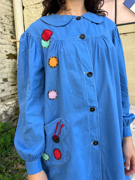 Vintage 1940's Painter Palette Cotton Smock