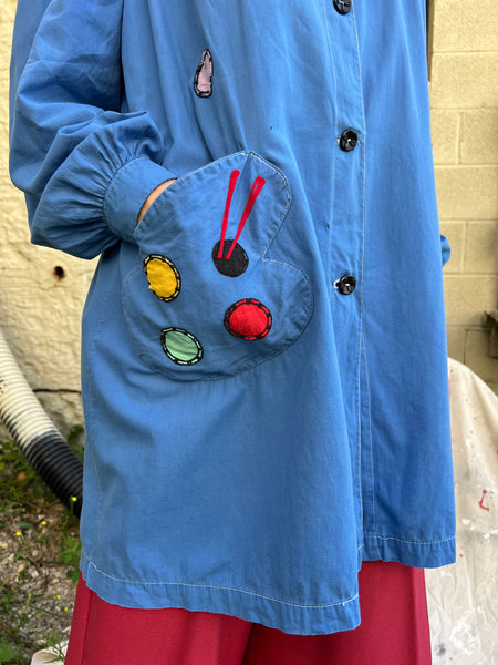 Vintage 1940's Painter Palette Cotton Smock