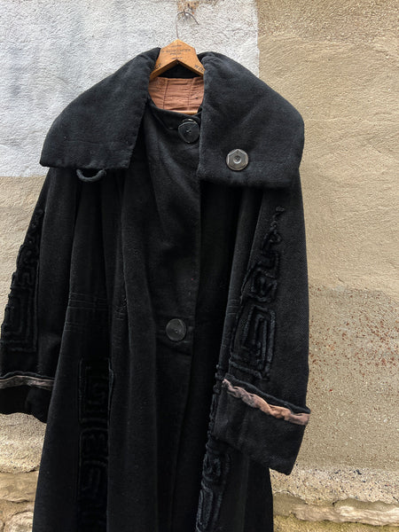 Antique 1910's - 1920's Women's Wool Soutache Coat