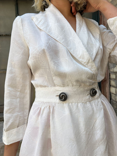 Vintage 1940's Spiderweb Robe Dress, Loungewear