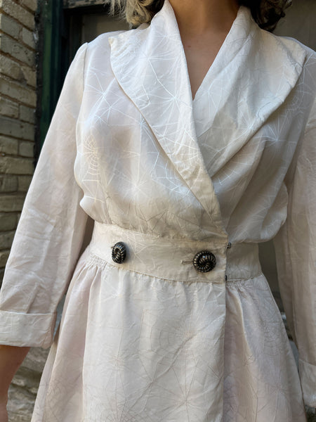 Vintage 1940's Spiderweb Robe Dress, Loungewear