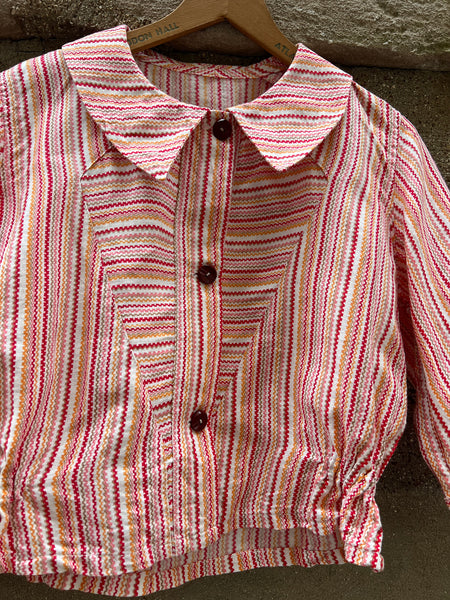 Vintage 1930's Cotton Two Piece Blouse and Pants Set
