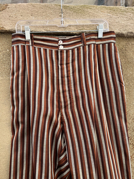 Vintage 1950's Brown Striped Suit