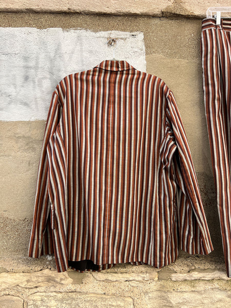 Vintage 1950's Brown Striped Suit