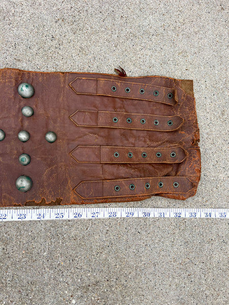 Antique Early Vintage Studded Leather Kidney Belt