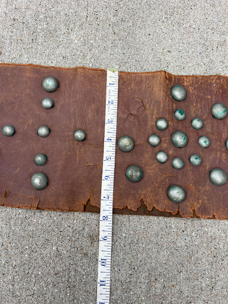 Antique Early Vintage Studded Leather Kidney Belt