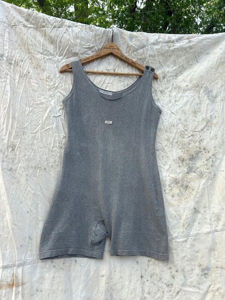 Antique 1920's Grey Cotton Swim Suit - Gym Suit