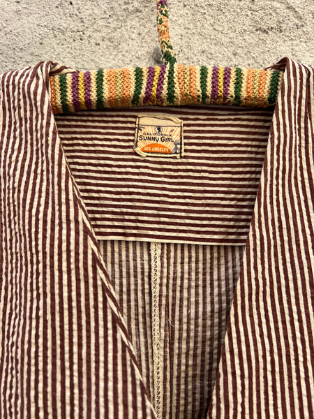 Vintage Late 1930's - Early 1940's Women's Seersucker Striped Sportswear Set