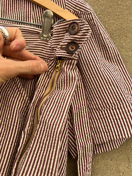 Vintage Late 1930's - Early 1940's Women's Seersucker Striped Sportswear Set