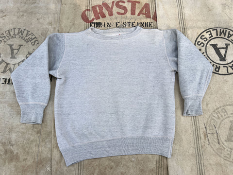 Vintage 1940's - 1950's Grey Cotton Sweater, Sweatshirt