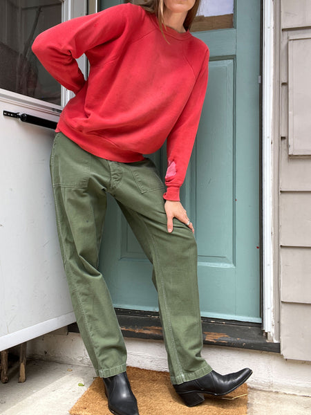 Vintage 1950's Red Sun Faded Cotton Sweatshirt