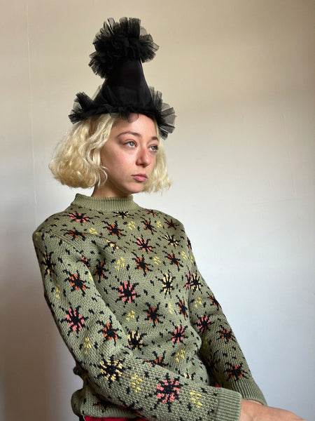 Vintage 1940's Wool Firework Sweater