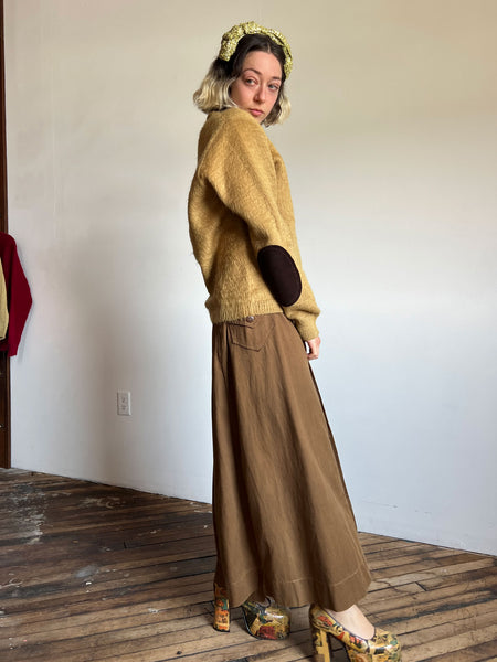 Vintage 1970's Camel Colored Mohair Sweater 'The Bearcat'