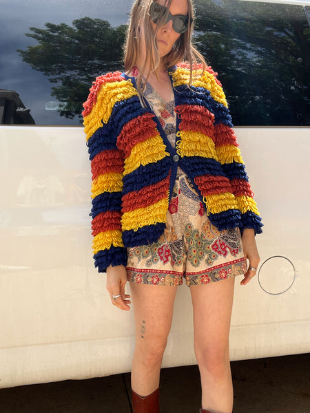 Vintage 1960's Shaggy Wool Loop Knit Sweater
