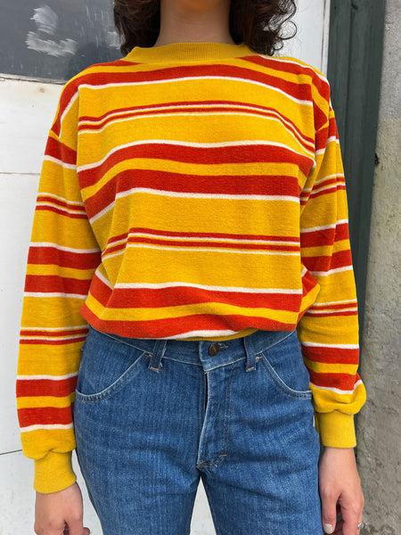 Vintage 1960's Combed Cotton Velvet Sweatshirt