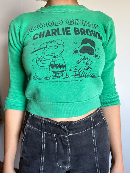 Vintage 1950's Peanuts Characters Sweater Good Grief Charlie Brown