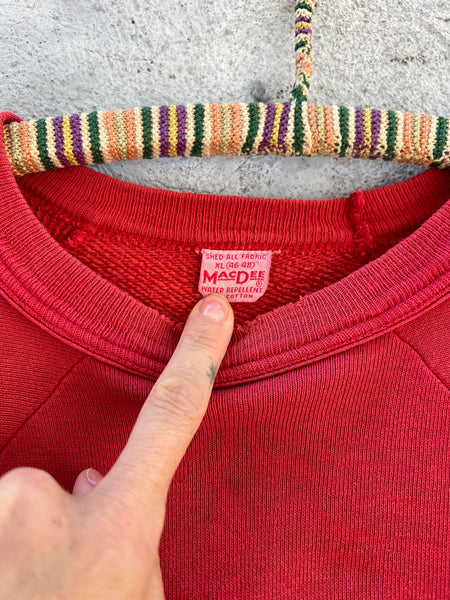 Vintage 1950's Red Thrashed Cotton Sweatshirt