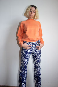 Vintage 1960's Orange Cotton Blend Sweatshirt