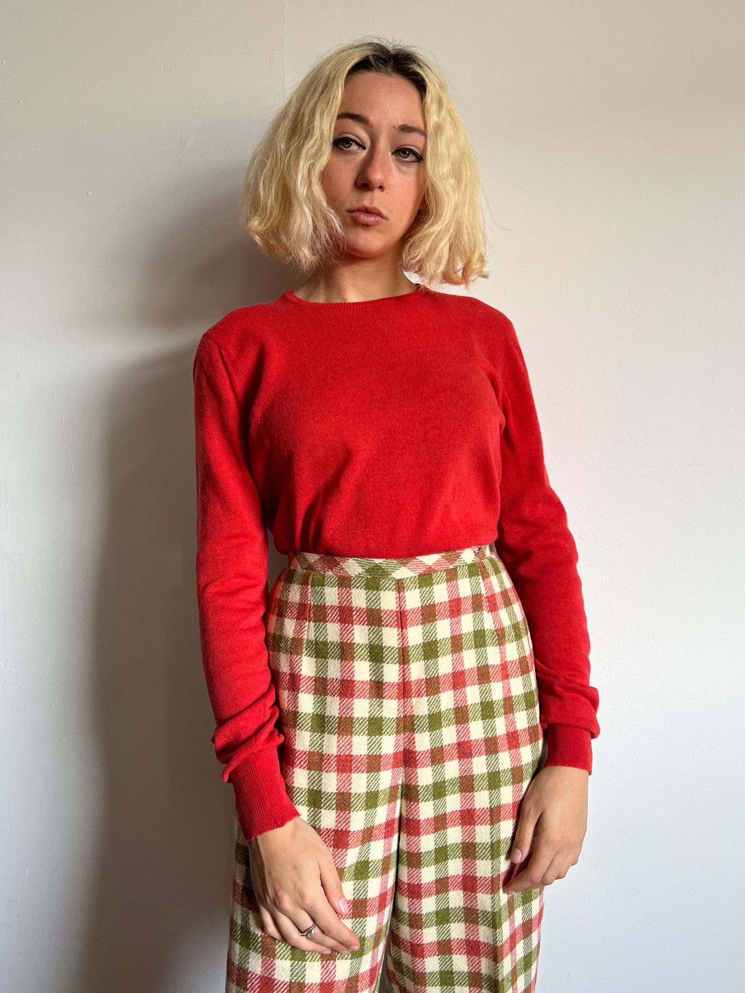 Vintage 1950's Imported Lambswool Long Sleeved Sweater