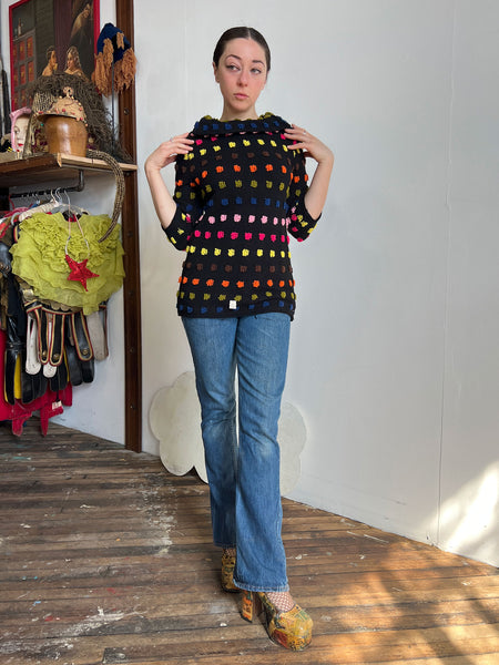 Vintage 1950's Deadstock Rainbow Wool Sweater