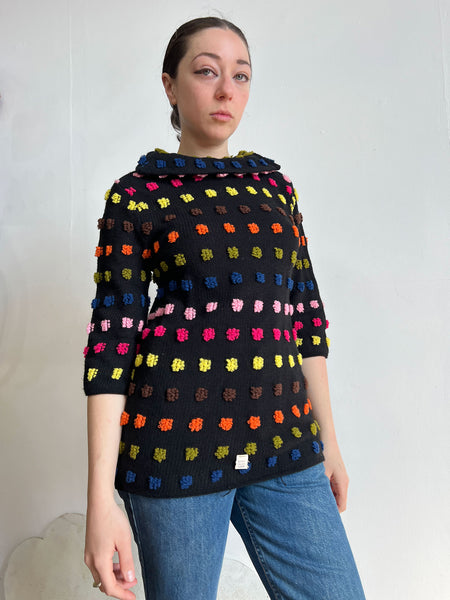 Vintage 1950's Deadstock Rainbow Wool Sweater