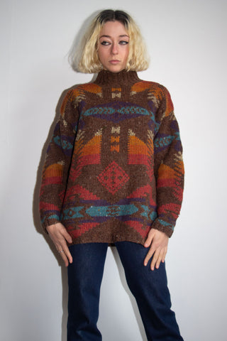 Vintage Ralph Lauren Hand Knit Wool and Silk Sweater