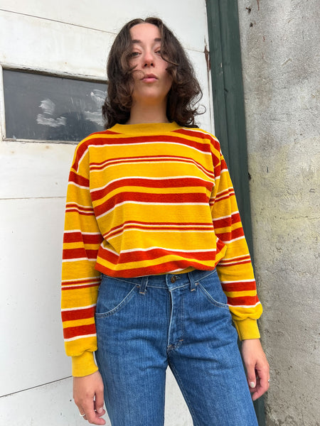 Vintage 1960's Combed Cotton Velvet Sweatshirt