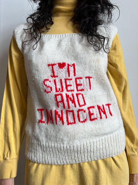 Vintage 1970's Sweet and Innocent Knit Vest