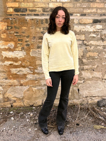 RESERVED Vintage 1940's - 1950's Light Yellow Cotton Sweatshirt