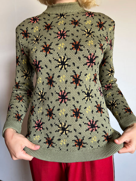 Vintage 1940's Wool Firework Sweater