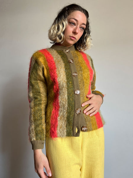 Vintage 1960's Catalina Striped Mohair Sweater