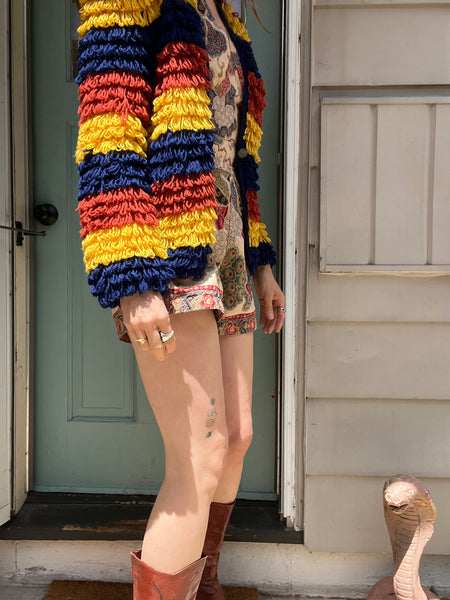 Vintage 1960's Shaggy Wool Loop Knit Sweater