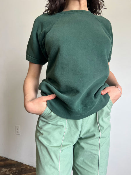 Vintage 1960's Towncraft Cotton Sweatshirt in Deep Green