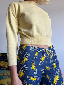 Vintage 1930's - 40's Yellow Sweatshirt