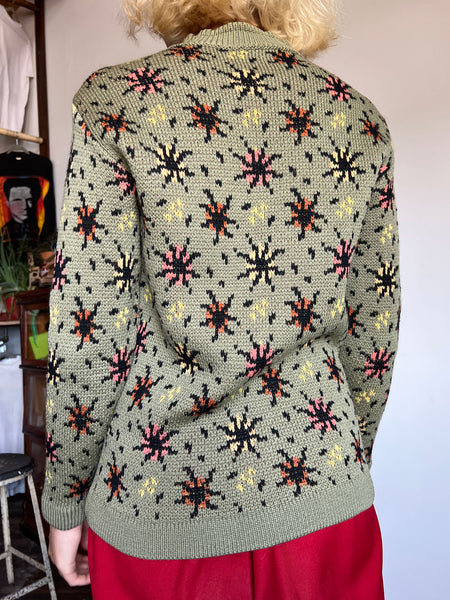 Vintage 1940's Wool Firework Sweater