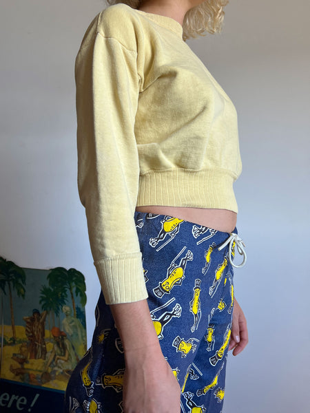 Vintage 1930's - 40's Yellow Sweatshirt