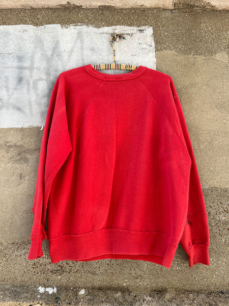 Vintage 1950's Red Thrashed Cotton Sweatshirt