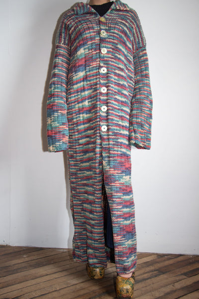 Vintage Long Hand Knit Cardigan Sweater Coat