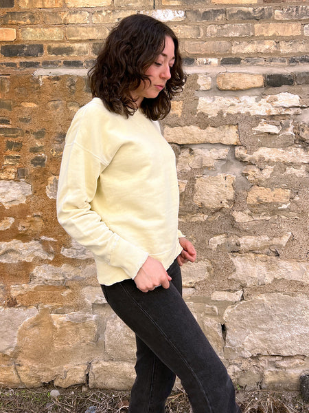 RESERVED Vintage 1940's - 1950's Light Yellow Cotton Sweatshirt