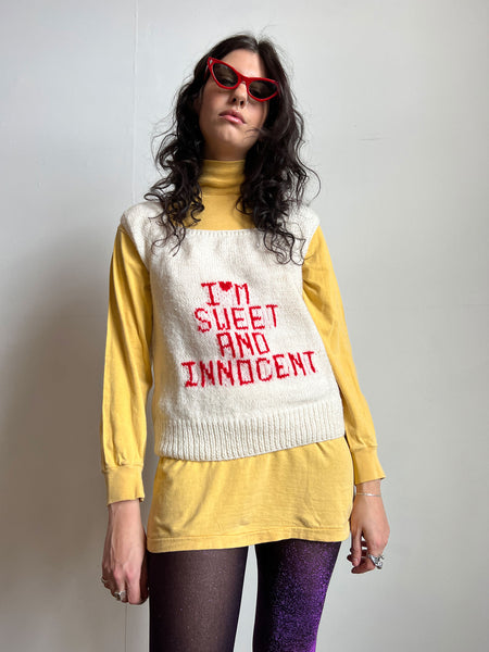 Vintage 1970's Sweet and Innocent Knit Vest