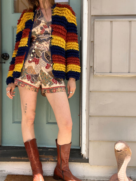 Vintage 1960's Shaggy Wool Loop Knit Sweater