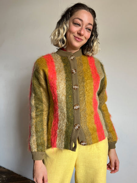 Vintage 1960's Catalina Striped Mohair Sweater