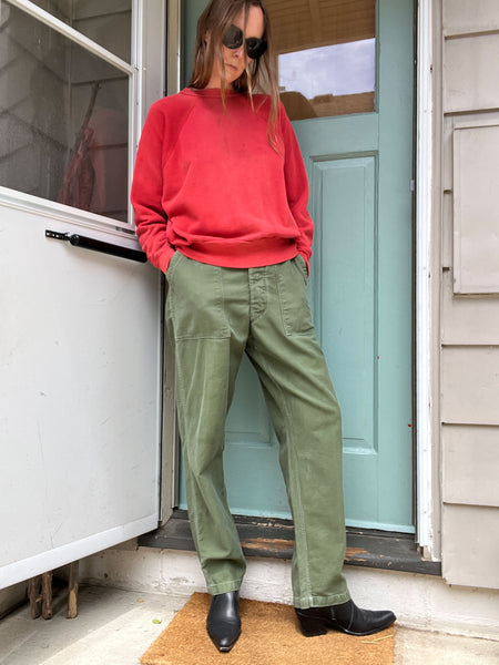 Vintage 1950's Red Sun Faded Cotton Sweatshirt