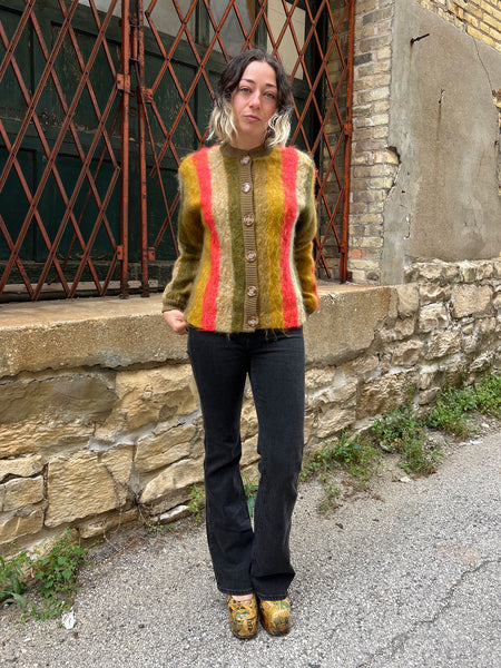 Vintage 1960's Catalina Striped Mohair Sweater