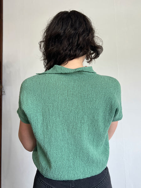 Vintage Early 1950's Hand Knit Boucle Sweater