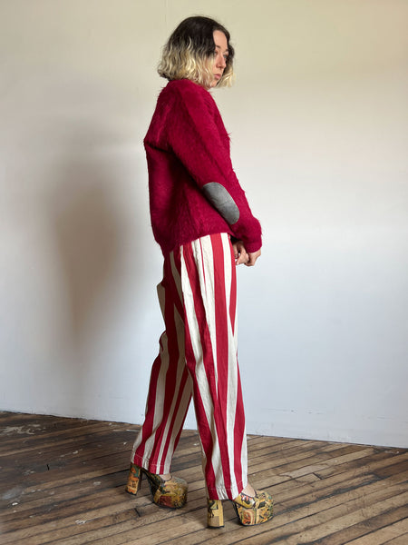 Vintage 1960's Red Shaggy Mohair Sweater