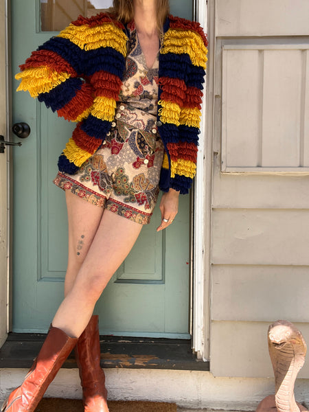 Vintage 1960's Shaggy Wool Loop Knit Sweater