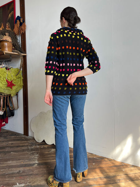 Vintage 1950's Deadstock Rainbow Wool Sweater